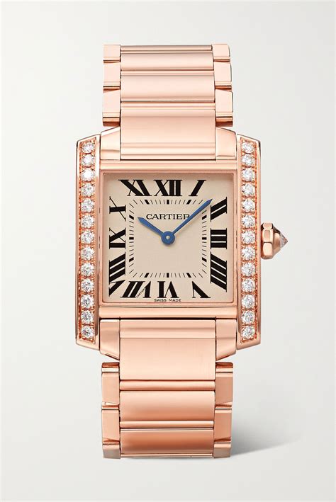 cartier tank watch rose gold|cartier tank watch with date.